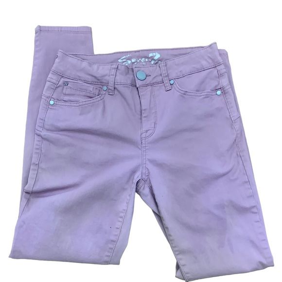 Seven7 Womens High Rise Skinny Jeans, Mauve Shadow Size 4 - Picture 4 of 7